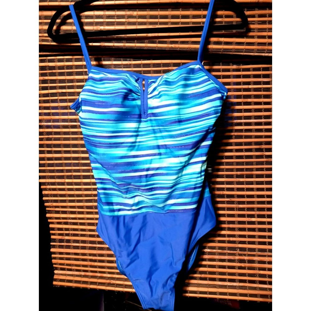 Christina Swimsuit one piece bathing suit Turquoise Blue size 14 large